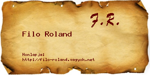 Filo Roland névjegykártya